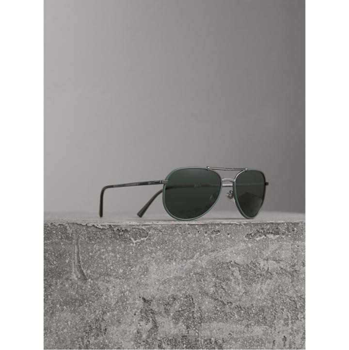 Burberry Burberry Folding Pilot Sunglasses, Green
