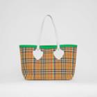Burberry Burberry The Medium Giant Tote In Rainbow Vintage Check, Yellow