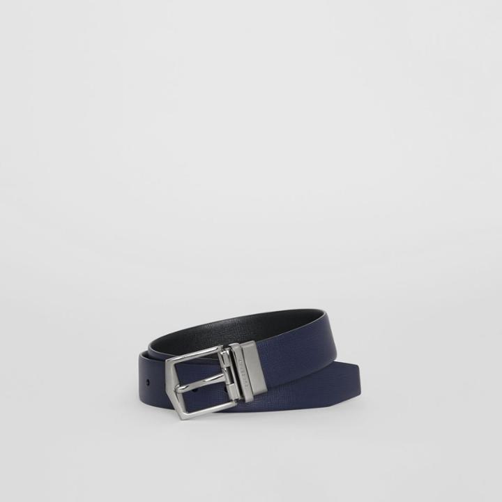 Burberry Burberry Reversible London Leather Belt, Size: 90, Blue