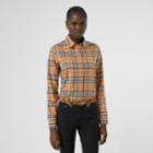 Burberry Burberry Vintage Check Cotton Oversized Shirt, Size: 04, Yellow