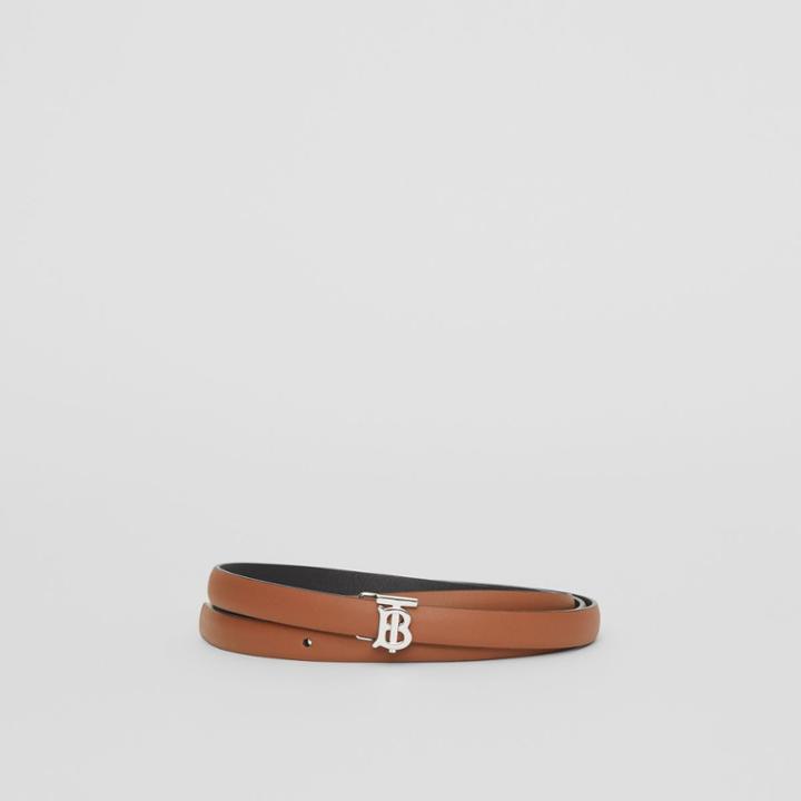Burberry Burberry Reversible Monogram Motif Leather Wrap Belt, Brown