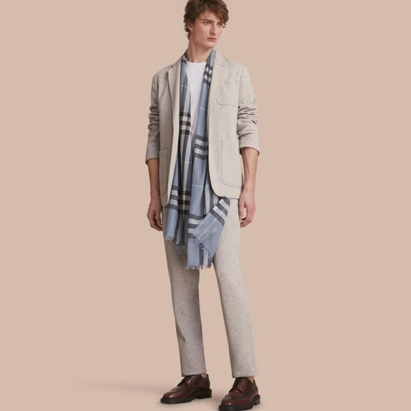 Burberry Slim Fit Herringbone Cotton Blend Chinos