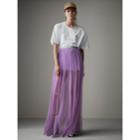 Burberry Burberry Floor-length Flocked Cotton Tulle Skirt, Size: 10, Purple
