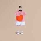 Burberry Burberry Hooked Heart Motif Cotton T-shirt, Size: 18m, Pink