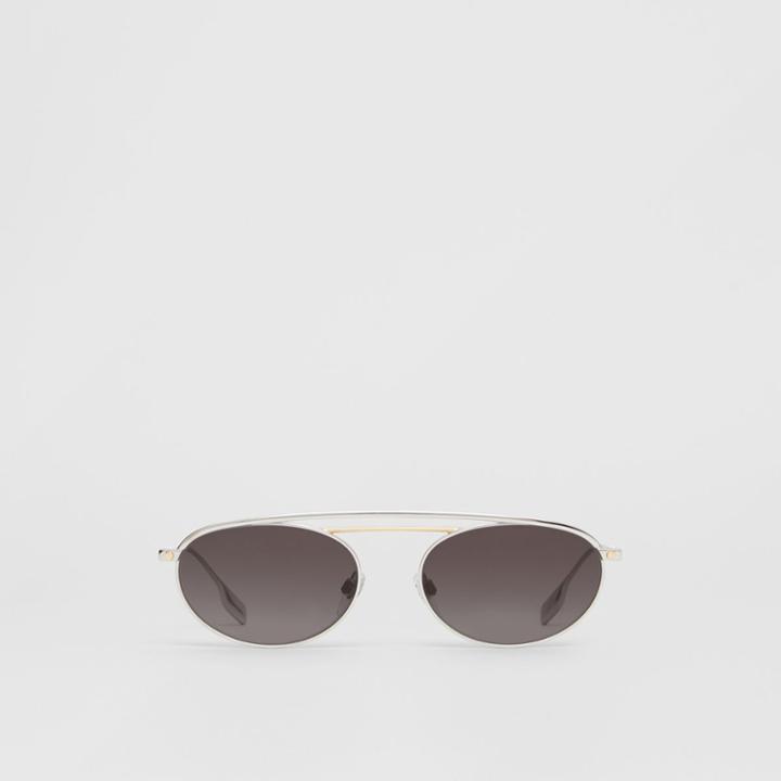 Burberry Burberry Oval Frame Sunglasses, Grey