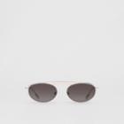 Burberry Burberry Oval Frame Sunglasses, Grey
