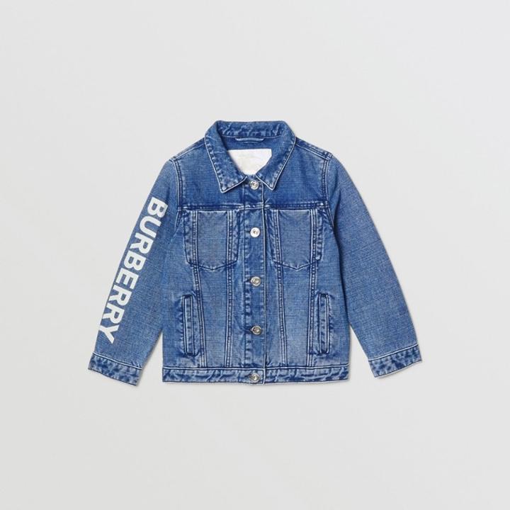 Burberry Burberry Childrens Logo Print Japanese Denim Jacket, Size: 8y, Blue