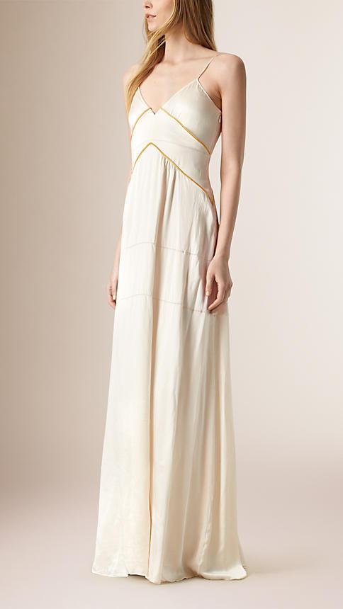 Burberry Long Empire Line Silk Dress