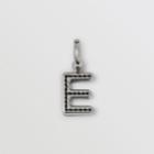 Burberry Burberry Leather-topstitched 'e' Alphabet Charm, Grey