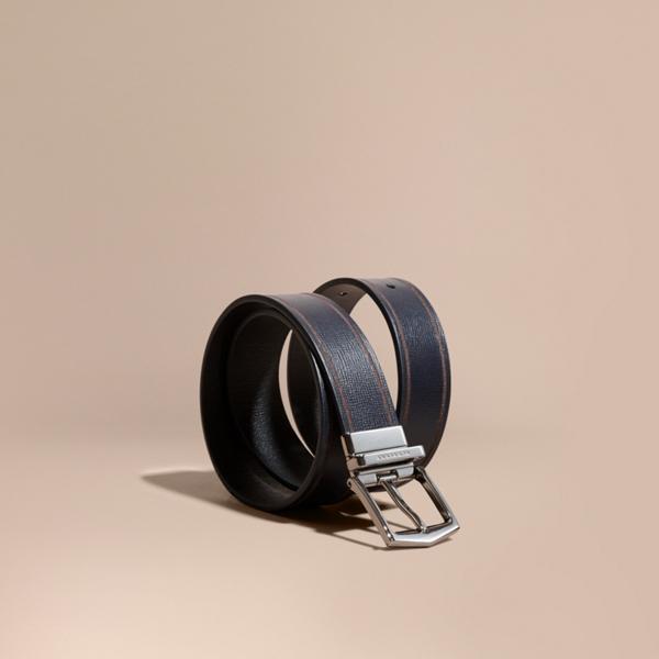 Burberry Reversible Border Detail London Leather Belt