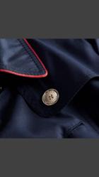 Burberry Silk Wool Trench Coat With Piping Detail