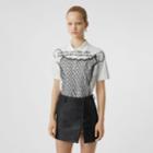 Burberry Burberry Montage Print Cotton Piqu Polo Shirt, Size: Xl, White