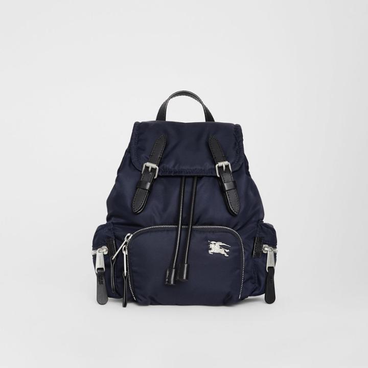 Burberry Burberry The Small Crossbody Rucksack In Puffer Nylon, Blue