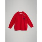 Burberry Burberry Contrast Motif Cashmere Sweater, Size: 2y, Red