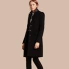 Burberry Burberry Wool Cashmere Tailored Coat, Size: 08, Black