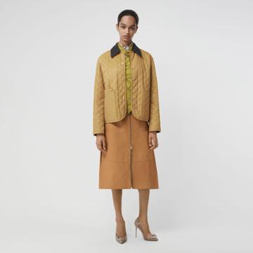 Burberry Burberry Lambskin High-waisted Skirt, Size: 04, Brown