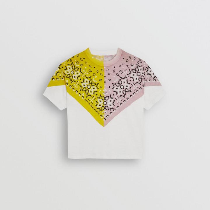 Burberry Burberry Childrens Bandana Print Cotton T-shirt, Size: 12y, White