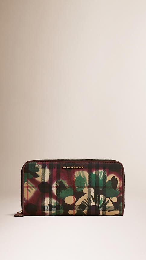 Burberry Tie-dye Print Horseferry Check Ziparound Wallet