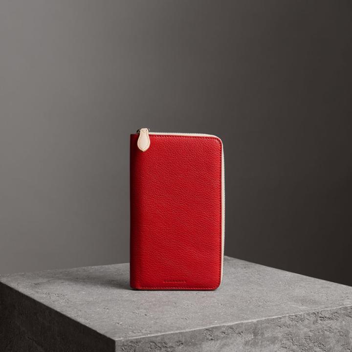 Burberry Burberry Two-tone Leather Ziparound Wallet