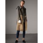 Burberry Burberry Donegal Tweed And Cotton Gabardine Trench Coat, Size: 06, White
