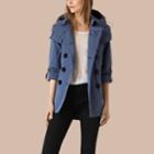 Burberry Burberry Showerproof Trench Coat With Detachable Hood, Size: 06, Blue