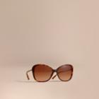 Burberry Burberry Check Detail Butterfly Frame Sunglasses, Brown
