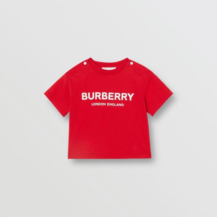Burberry Burberry Childrens Logo Print Cotton T-shirt, Size: 2y, Red