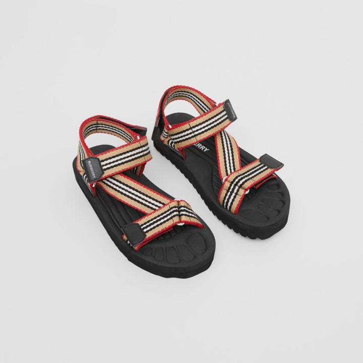 Burberry Burberry Childrens Icon Stripe Sandals, Size: 33, Beige