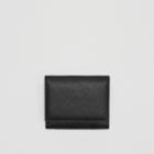 Burberry Burberry Small Perforated Logo Leather Wallet, Black
