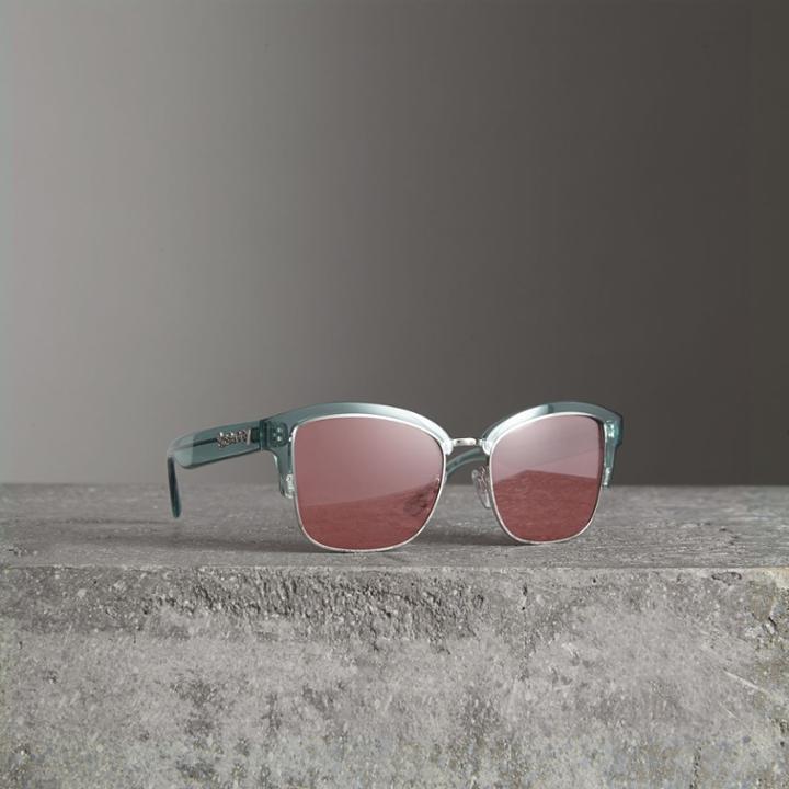 Burberry Burberry Doodle Square Frame Sunglasses, Blue