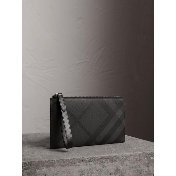 Burberry Burberry London Check Travel Wallet, Grey