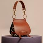 Burberry Burberry The Bridle Bag In Leopard-print Calfskin And Leather, Brown