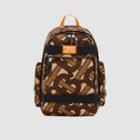 Burberry Burberry Large Leather Trim Monogram Print Nevis Backpack, Brown