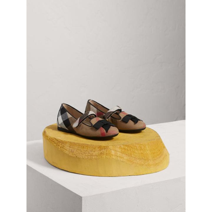 Burberry Burberry Bow Detail House Check Ballerinas, Size: 8