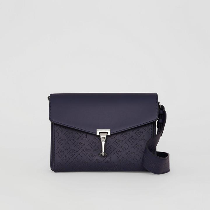 Burberry Burberry Small Perforated Logo Leather Crossbody Bag, Blue
