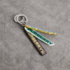 Burberry Burberry Tag Print Leather Key Ring, Blue