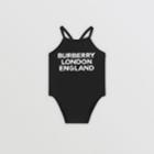 Burberry Burberry Childrens Logo Print Swimsuit, Size: 2y, Black