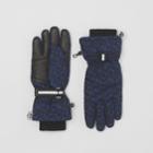 Burberry Burberry Monogram Print Nylon And Deerskin Gloves