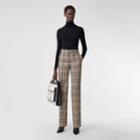 Burberry Burberry Vintage Check Wool Tailored Trousers, Size: 06, Beige