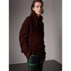 Burberry Burberry Shawl Collar Wool Cashmere Sweater, Red
