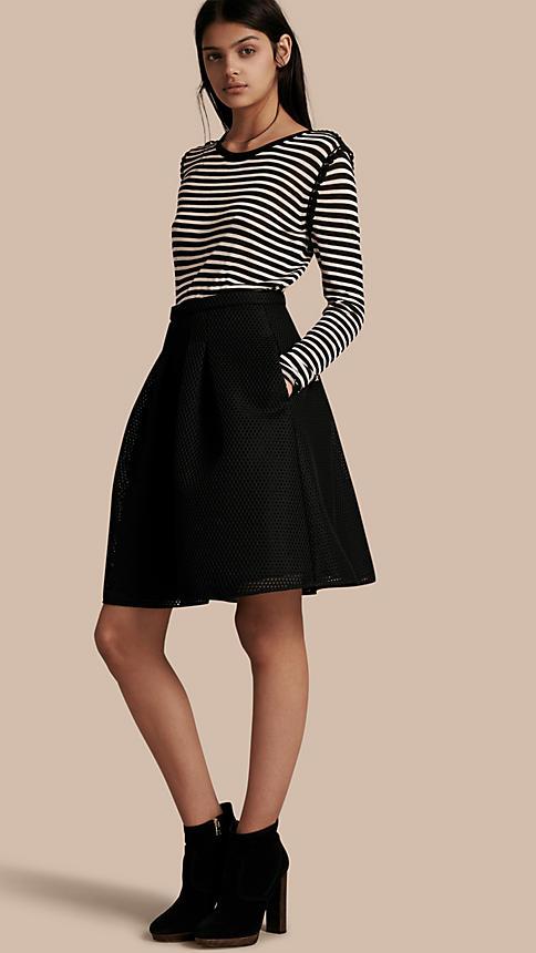 Burberry Sculptural Mesh A-line Skirt