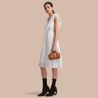 Burberry Burberry Sleeveless Broderie Anglaise Ruffle Detail Dress, Size: 04, White