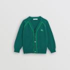 Burberry Burberry Childrens Two-tone Cotton Knit Cardigan, Size: 10y, Green