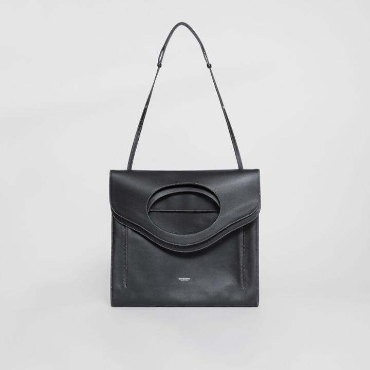 Burberry Burberry Topstitched Leather Flat Pocket Bag