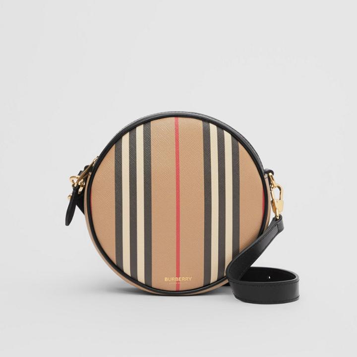 Burberry Burberry Icon Stripe E-canvas Louise Bag, Beige