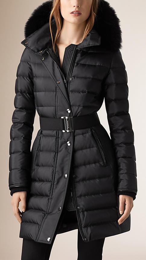 Burberry Down-filled Puffer With Fur Trimmed Hood