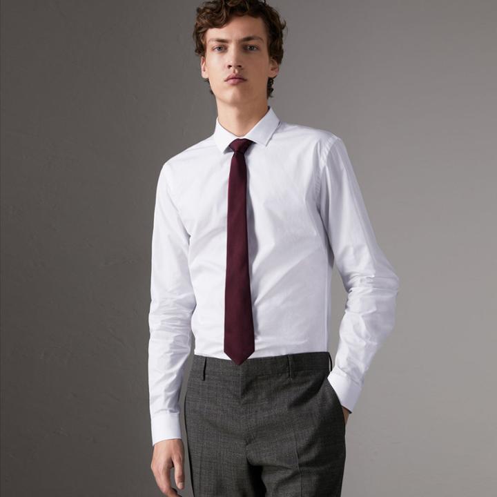 Burberry Burberry Slim Fit Cotton Poplin Shirt, Size: 18, White