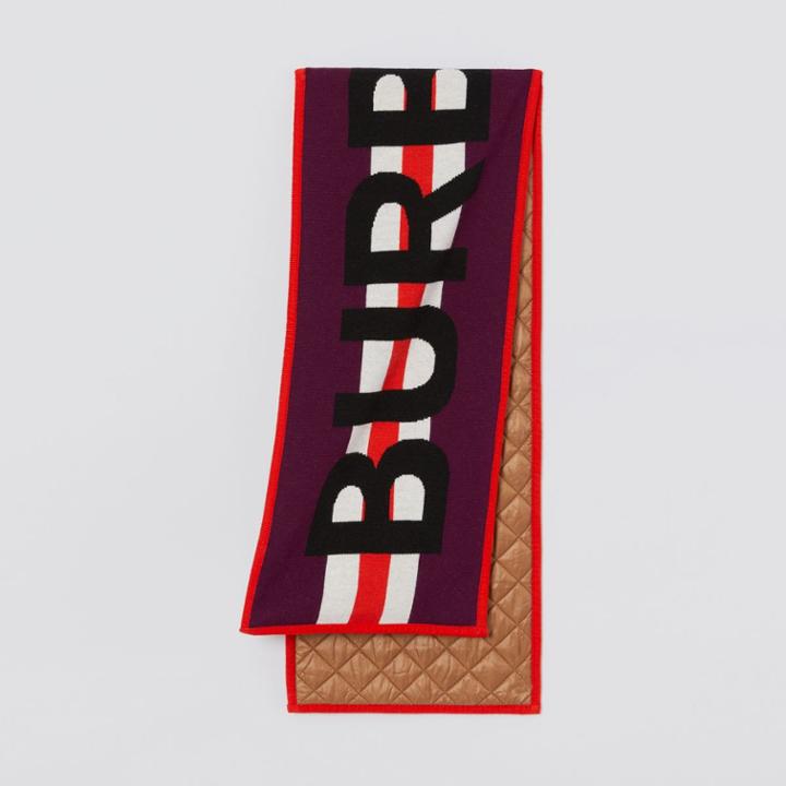 Burberry Burberry Childrens Logo Merino Wool Jacquard Scarf, Size: Os, Red
