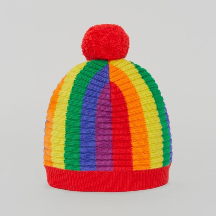 Burberry Burberry Striped Wool Cashmere Beanie, Yellow