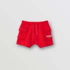 Burberry Burberry Childrens Logo Print Cotton Drawcord Shorts, Size: 10y, Red